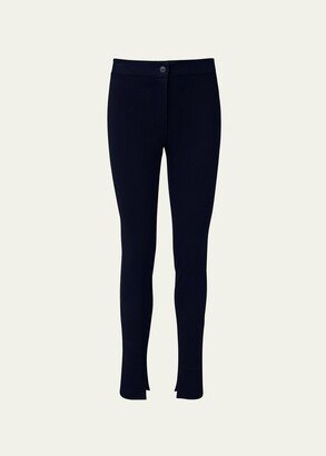 Slit-Hem Jersey Skinny-Leg Pants