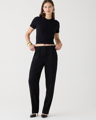 Petite relaxed drapey crepe trouser