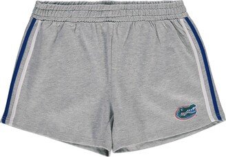 Women's Heathered Gray Florida Gators Plus Size 2-Stripes Shorts