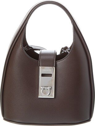 Gancini Buckle Leather Hobo Bag