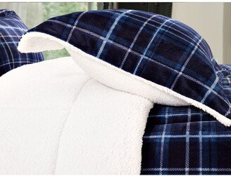 Plaid Micromink/Sherpa Reversible Down Alternative Microsuede 3 Pc Comforter Sets, Full/Queen