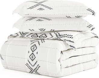 HOMESPUN Premium Down Alternative Urban Stitch Patterned Comforter Set