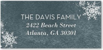 Address Labels: Snowy Elegance Address Label, Blue, Address Label, Matte