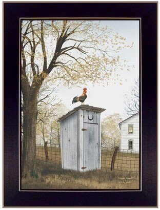 Morning Commute Outhouse by Billy Jacobs, Ready to hang Framed Print, Black Frame, 14