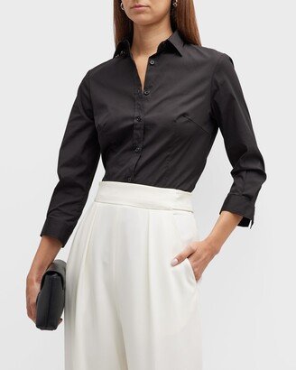 Classic Cotton Button-Front Shirt-AA