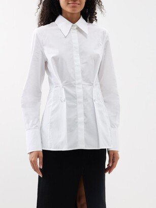 Buttoned-pleat Cotton-poplin Shirt