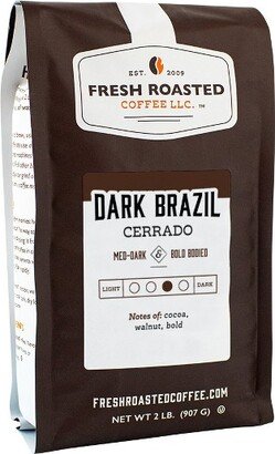 Fresh Roasted Coffee, Dark Brazil Cerrado Coffee, Medium-Dark Roast Whole Bean - 2lb