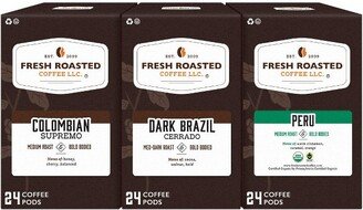 Fresh Roasted Coffee - South American Variety Pack - 72CT Single Serve Pods