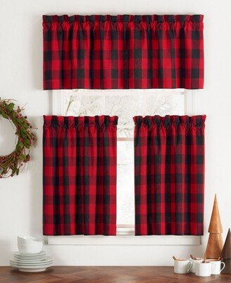 Farmhouse Living Holiday Buffalo Check Window Valance, 60 x 15 - Red, Black