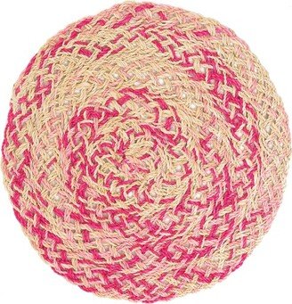 Kaleidoscope Fuchsia Abaca Round ChargerS6