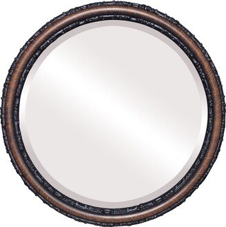 OVALCREST by The OVALCREST Mirror Store Virginia Framed Round Mirror in Vintage Walnut