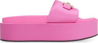 Logoed Satin Platform Slides