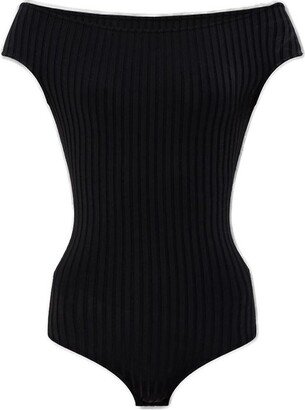 Off-Shoulder Ribbed Knit Bodysuit