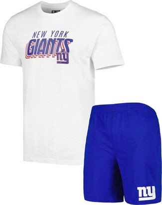 Men's Concepts Sport Royal, White New York Giants Downfield T-shirt and Shorts Sleep Set - Royal, White