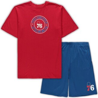 Men's Concepts Sport Red, Royal Philadelphia 76ers Big and Tall T-shirt and Shorts Sleep Set - Red, Royal