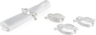 Lucite 4-Piece Knot Napkin Ring Set