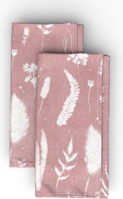 Cloth Napkins: Wild Grass Shibori - Mauve Cloth Napkin, Longleaf Sateen Grand, Pink