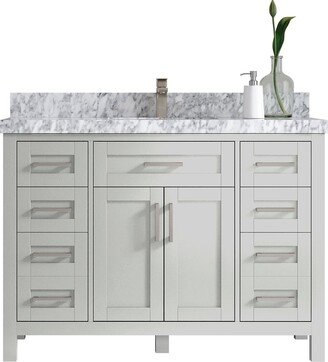 Cambridge 48 In. W X 22 D Single Sink Bathroom Vanity in Coventry Gray With Quartz Or Marble Countertop | Modern Vanity