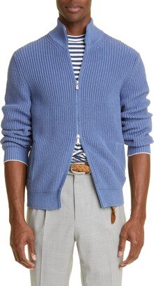 Zip Front Cotton Sweater