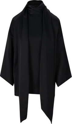 High Neck Wide-Sleeved Blouse