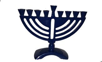 Nua Mini Menorah Round Style Blue 5.5