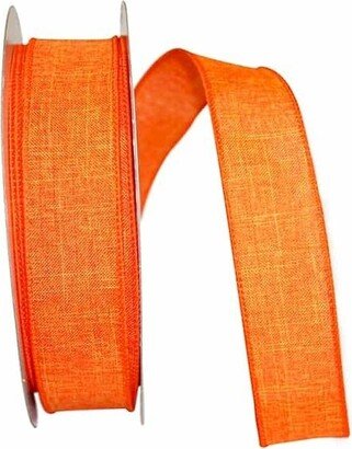 Tangerine Linen Wired Ribbon