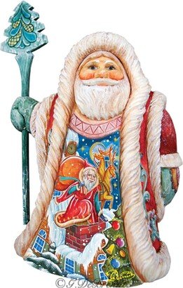 G.DeBrekht Rooftop Santa Figurine