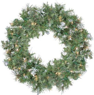 Northlight Pre-Lit Snow Mountain Pine Artificial Christmas Wreath