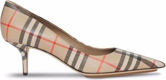 Vintage Check Point-Toe Pumps