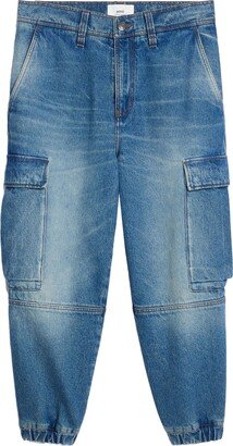 Mid-Wash Denim Cargo Pants