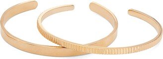 Meta Stacking Cuff Bracelets, Set of 2, Size S/M and M/L