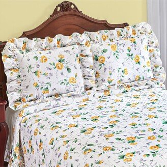 Collections Etc Nicole Plisse Lightweight Garden Floral Pillow Sham Set