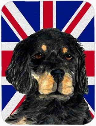 SS4957LCB Gordon Setter With English Union Jack British Flag Glass Cutting Board