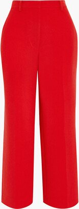 Cropped crepe straight-leg pants