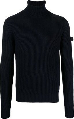 Evros logo-patch roll-neck jumper