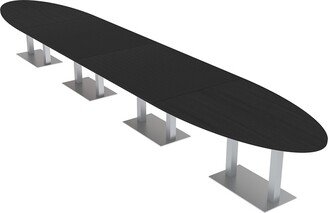 Skutchi Designs, Inc. 20 Person Modular Oval Boardroom Table Metal Bases Electrical Modules