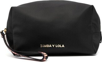 Bimba y Lola Logo-Lettering Rectangle Makeup Bag