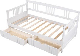 IGEMAN Twin Size Storage Daybed with 2 Drawers for Small Bedroom City Aprtment Dorm