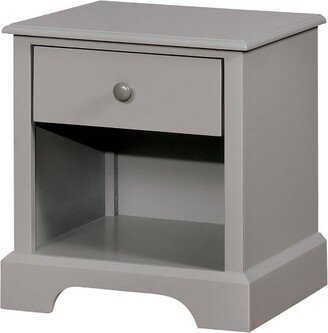 1 Drawer Transitional Wooden Nightstand with Open Compartment Gray