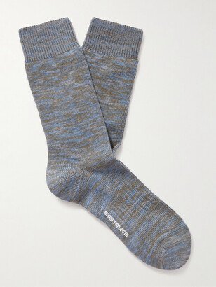 Bjarki Mélange Cotton-Blend Socks