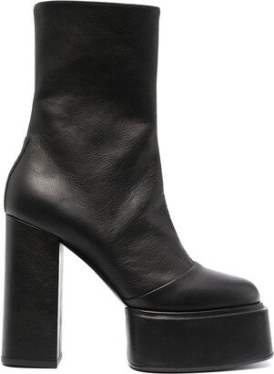 3juin Logo-Debossed Platform Ankle Boots