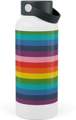 Photo Water Bottles: Colorful Live - Rainbow Stripe Stainless Steel Wide Mouth Water Bottle, 30Oz, Wide Mouth, Multicolor