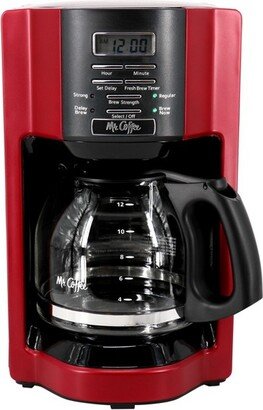 12 Cup Programmable Coffee Maker with Rapid Brew System in Red