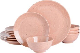 Elite Ramapo Solid Color Speckled 12 Piece Dinnerware Set, Service for 4