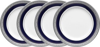 Crestwood Cobalt Platinum Set of 4 Bread Butter and Appetizer Plates, Service For 4