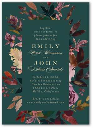 Wedding Invitations: Deeply Beautiful Wedding Invitation, Green, 5X7, Standard Smooth Cardstock, Square