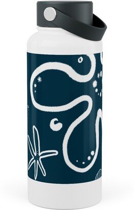 Photo Water Bottles: Deep Sea Flora And Fauna Stainless Steel Wide Mouth Water Bottle, 30Oz, Wide Mouth, Blue