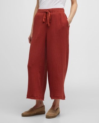 Wide-Leg Gauze Pants