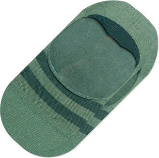 Green Striped No Show Socks