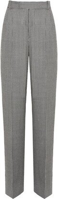 Houndstooth Wide-Leg Trousers-AA